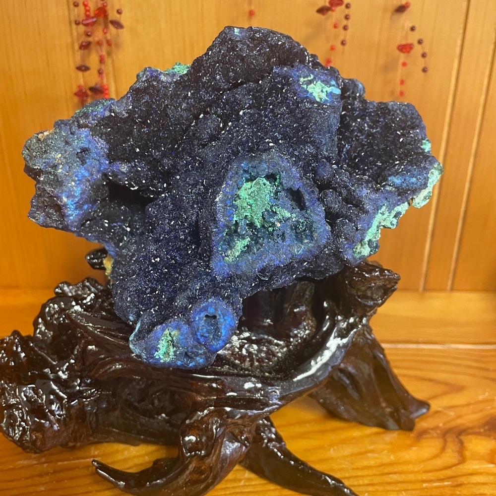 XL 7.8 LB AZURITE SPECIMEN W/ custom stand